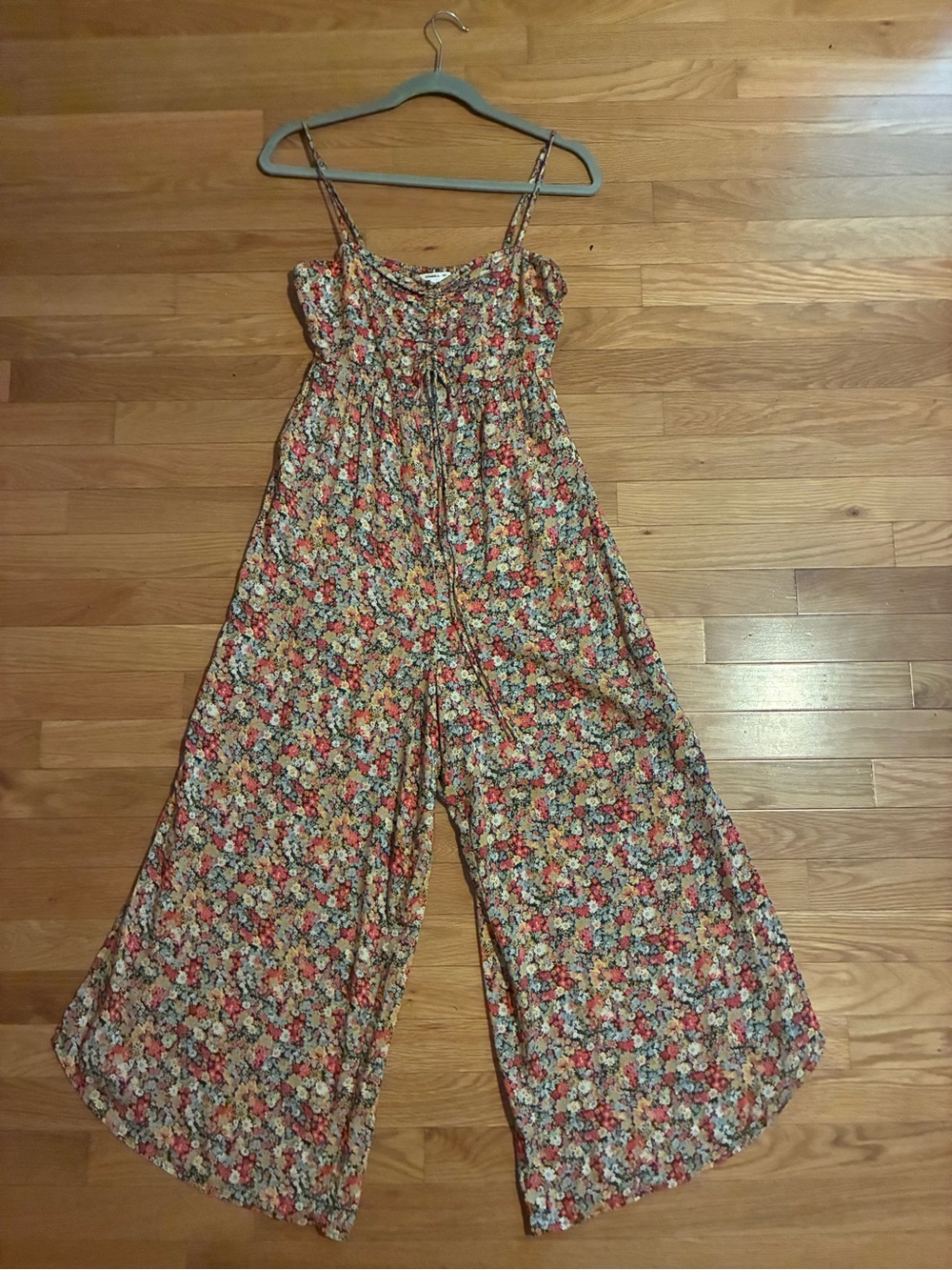 O'Neill Floral Wide-Leg Jumpsuit in Red, Yellow, Green